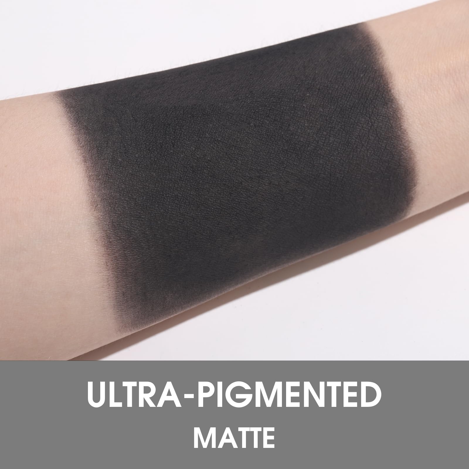 UCANBE Dark Black Single Eyeshadow Palette, Matte Eye Shadow for Smoky Emo Goth Makeup, Professional Highly Pigmented Long-Lasting Waterproof Make Up Pallet