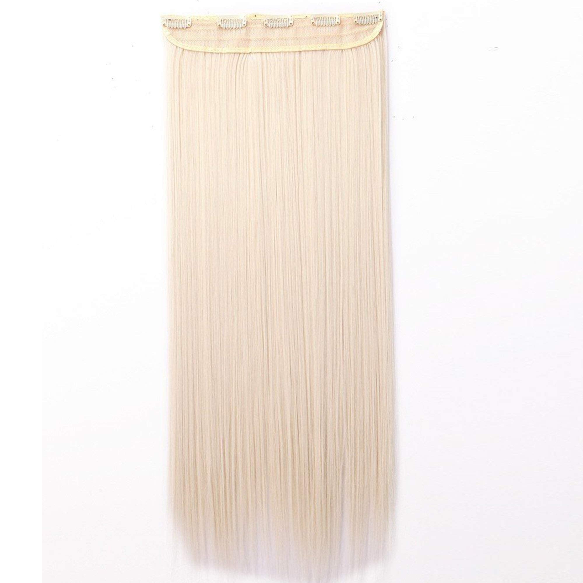 S-noilite Trendy 26 Inches-Straight 3/4 Full Head One Piece 5clips Clip in Hair Extensions Long (Light Blonde)
