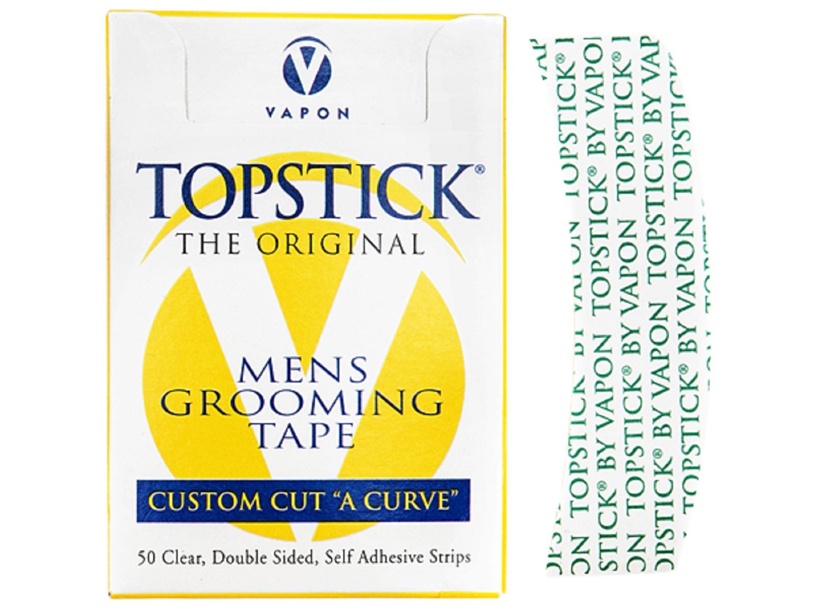Vapon Topstick The Original Custom Cut A CurveMen's Grooming Tape - 50 Strips Box