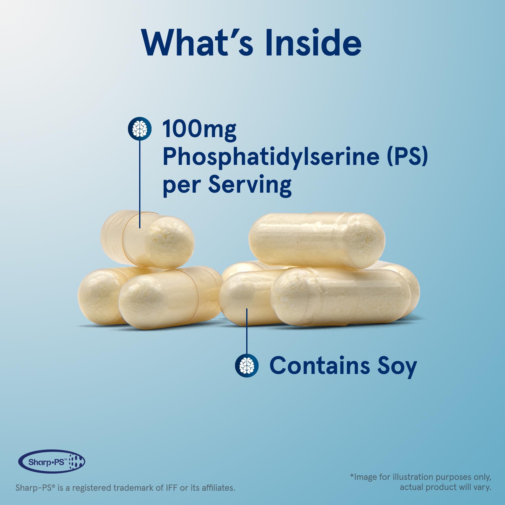 Jarrow Formulas® PS100 Phosphatidylserine, 100 mg, Dietary Supplement for Brain Health and Cognition Support, 120 Capsules, Up to a 120 Day Supply