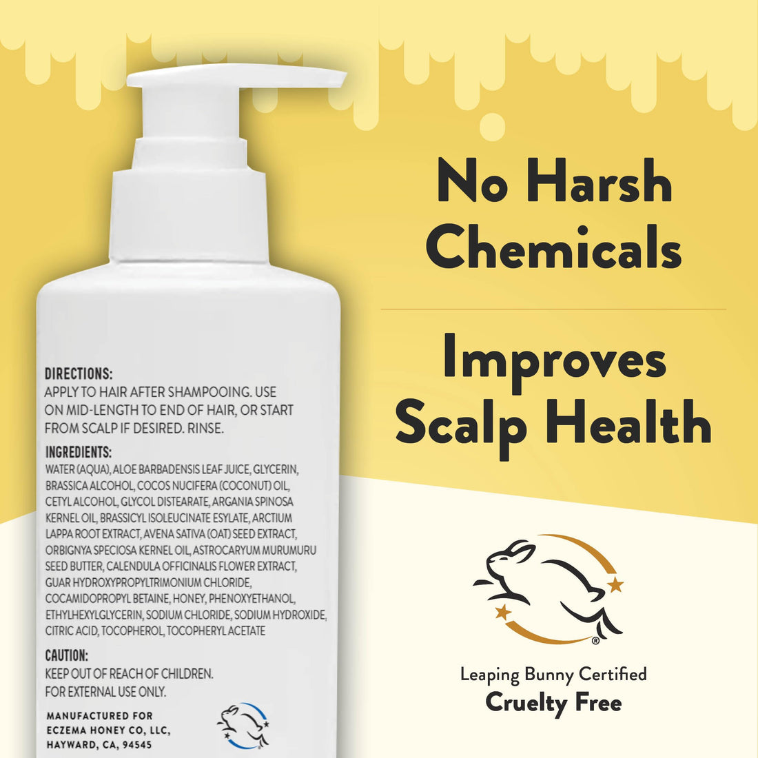 ECZEMA HONEY Nourishing Conditioner - Helps with Psoriasis, Dermatitis, & Flaking - Daily Dandruff Conditioner & Scalp Care - Itchy Scalp Treatment for Men, Women & Kids (8 Oz)