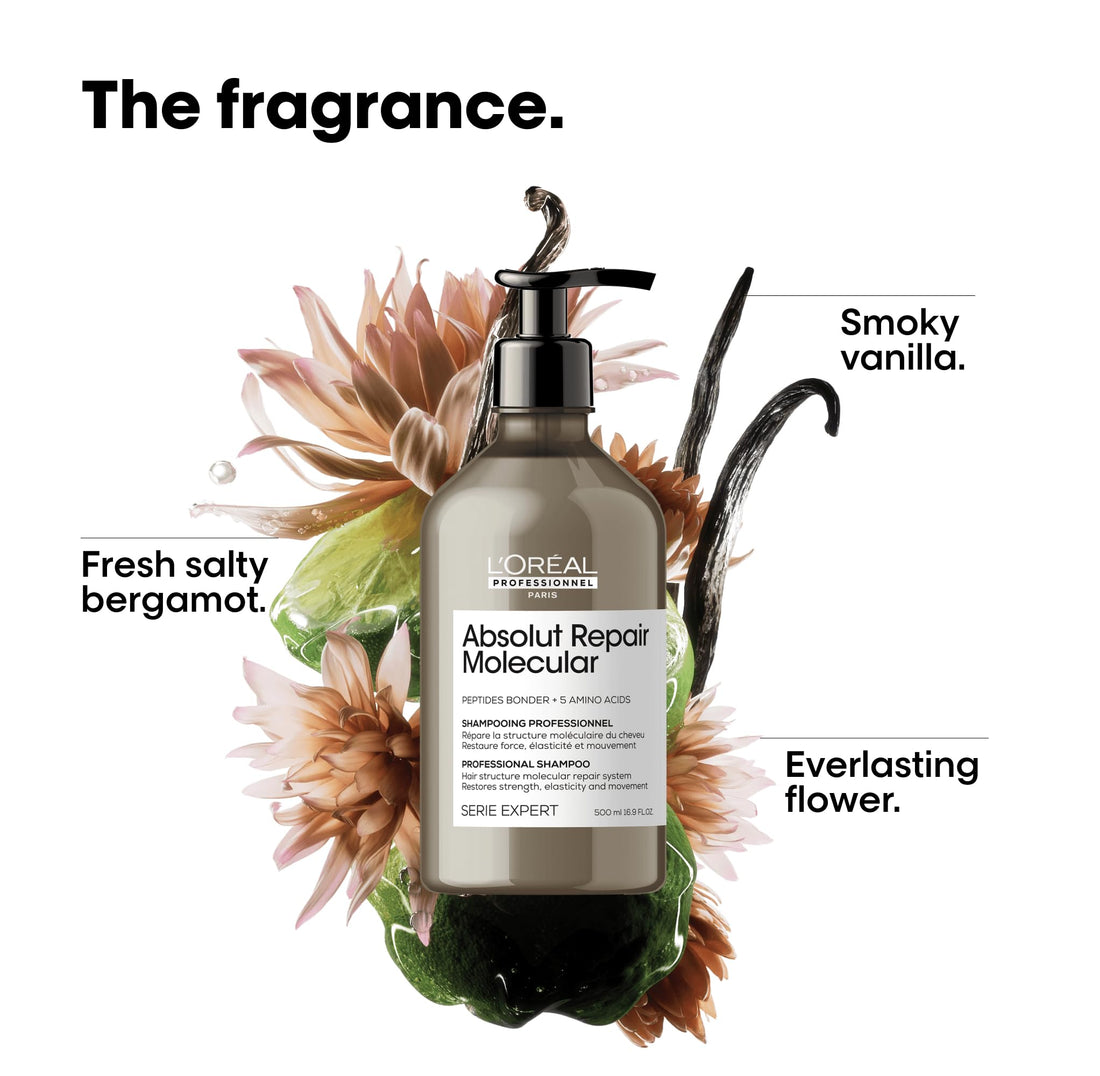 L'Oreal Professionnel Absolut Repair Molecular Shampoo - Sulfate-Free Molecular Repairing Shampoo, Repairs Damage & Restores Strength For All Damaged Hair Types