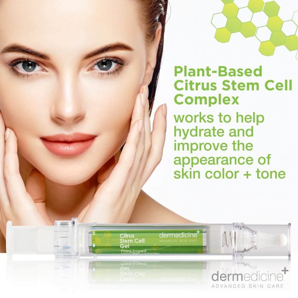 citrus stem cell gel for face in easy to use targeted syringe applicator | with vitamin c, retinol, ceramides, fruit stem cell extract | may help hydrate, firm and brighten skin | 0.4 oz / 12 g