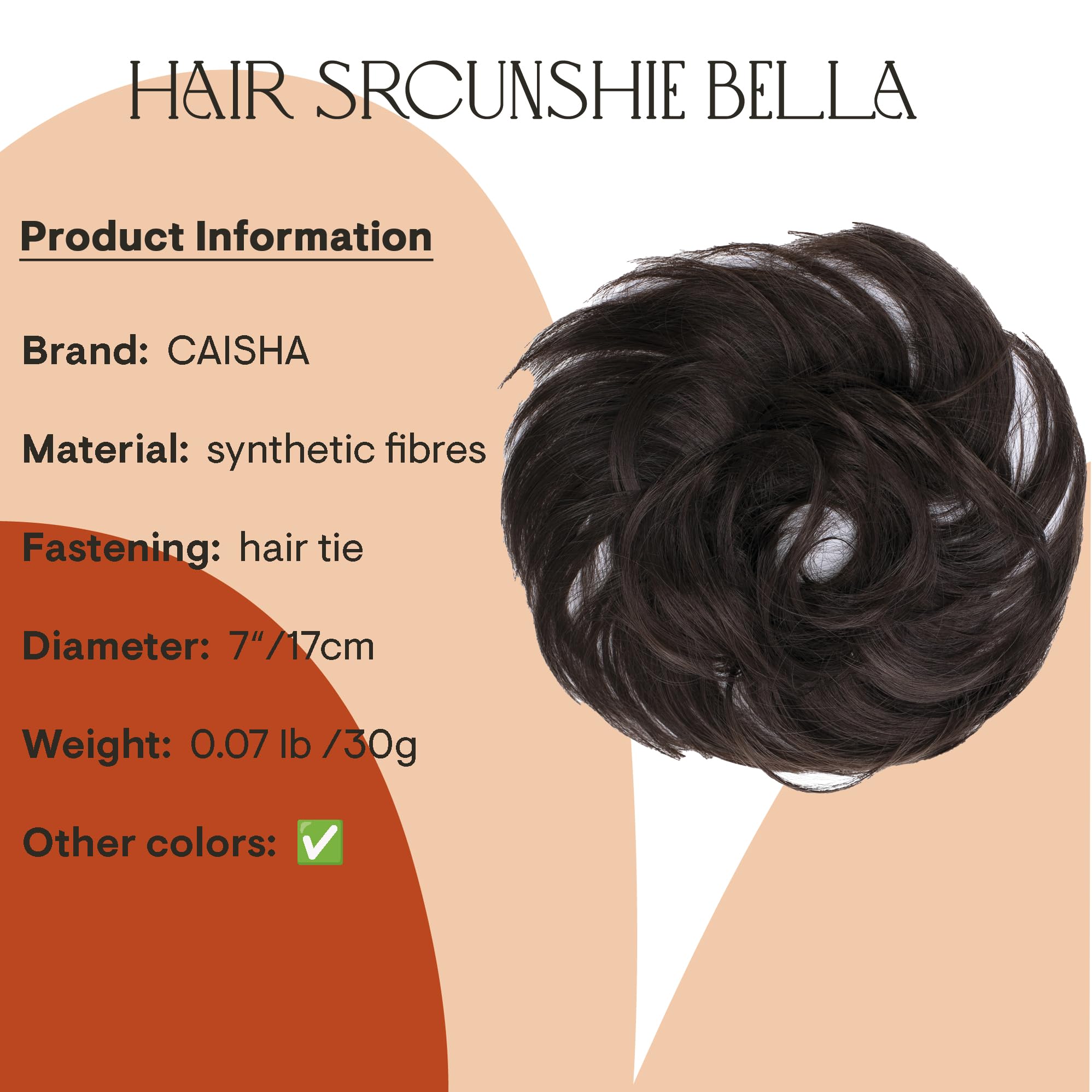 brown 8B : PRETTYSHOP Scrunchie Bun Up Do Hair piece Hair Ribbon Ponytail Extensions Wavy Curly or Messy Various Colors(brown 8B)