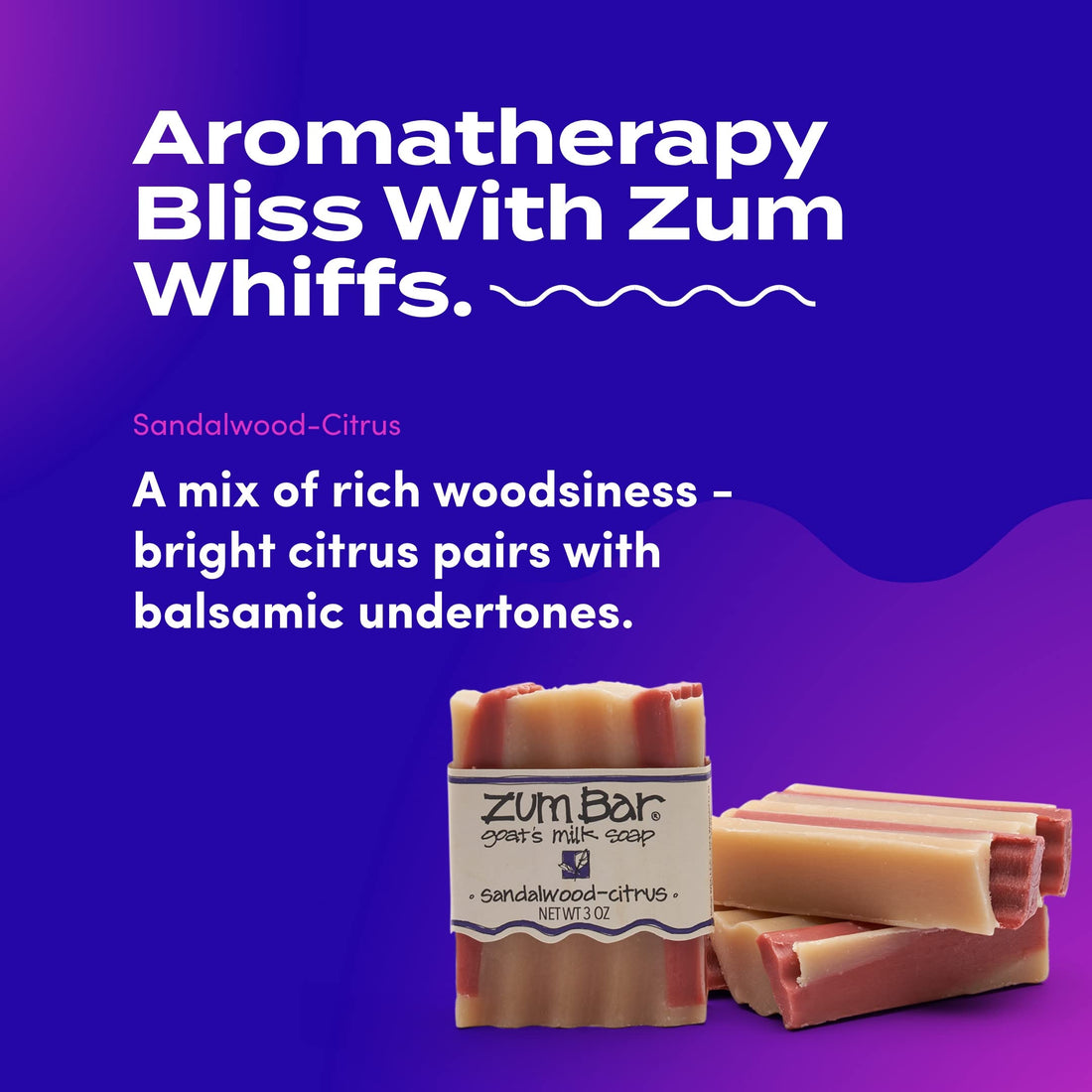Indigo Wild: Zum Bar Goat's Milk Soap Bar, Sandalwood Citrus 3 oz (3 pack)