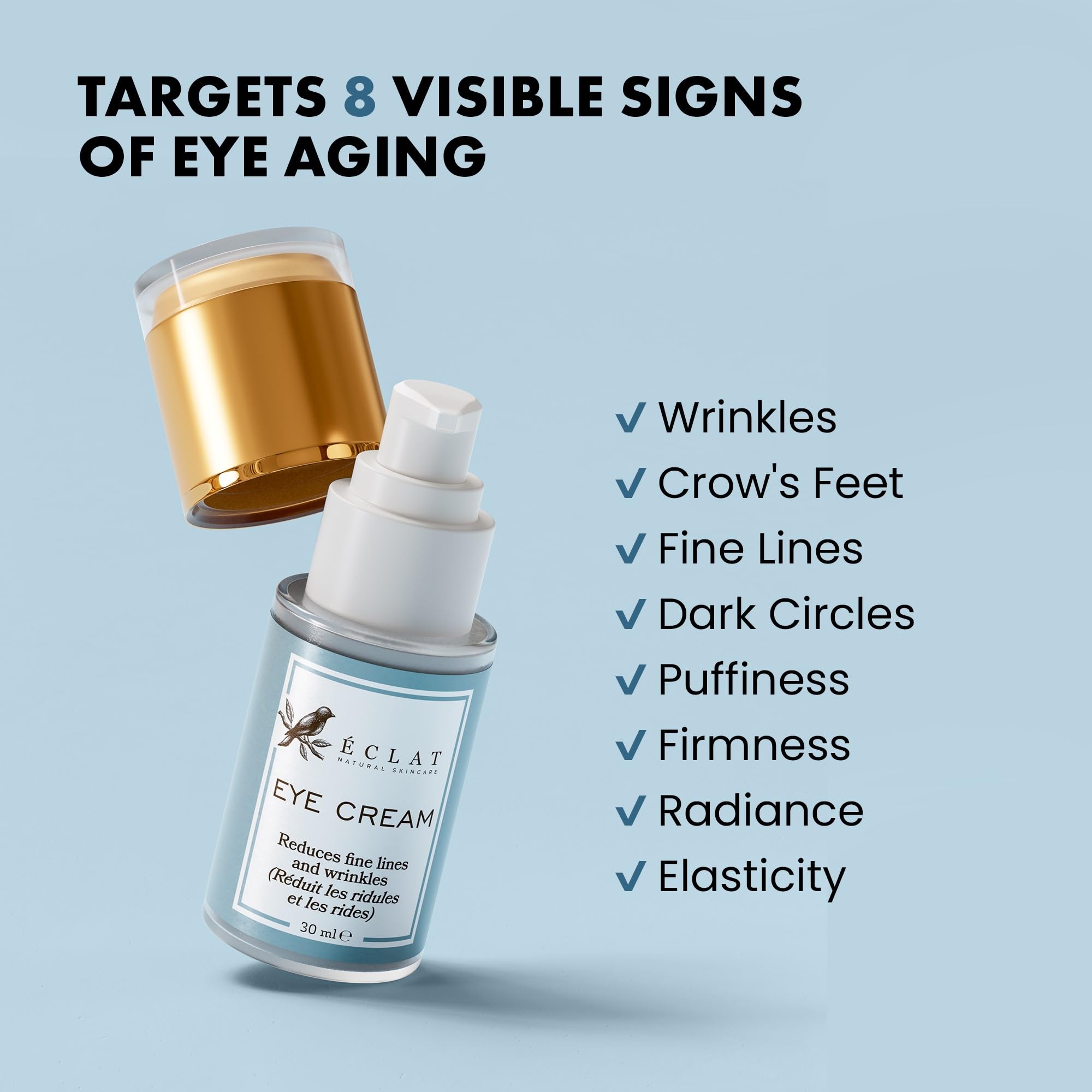 Eye Cream - 3X More Potent Encapsulated Vitamin E Anti-Ageing with Soothing Oat Extract, HA and Antioxidants