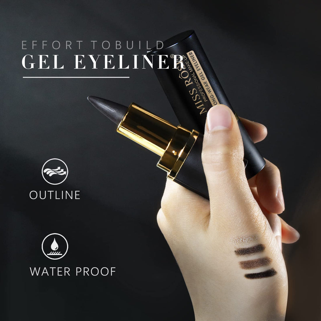 UNIFULL 4 color Gel Eyeliner, Cream Eyeliner Tool Smudge Proof Eyeliner Pencil Matte Black Eyeliner Pencil Tattoo Eyeliner Pen Eyeliner Gel Stick Makeup Eye-liners for Women(4 color)