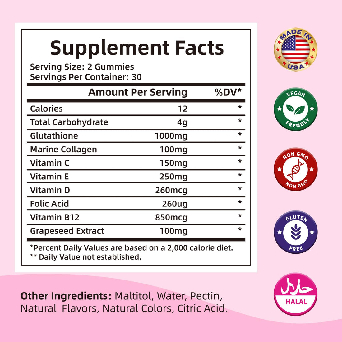 HEALOADING Glutathione Supplement Collagen Gummies: L-Glutamine Contains Marine Collagen Vitamins C, E, D&B12 Glutathione Gummies 1000mg for Anti-Aging Formula and Strengthen Bones