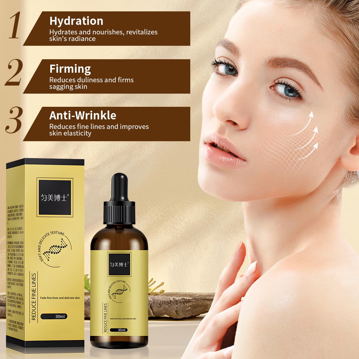 Anti-wrinkle Firming Serum, Anti-Aging Essence, Reduce Fine Lines Firms Skin, Hydrate & Moisturize for All Skin Types (2pcs)