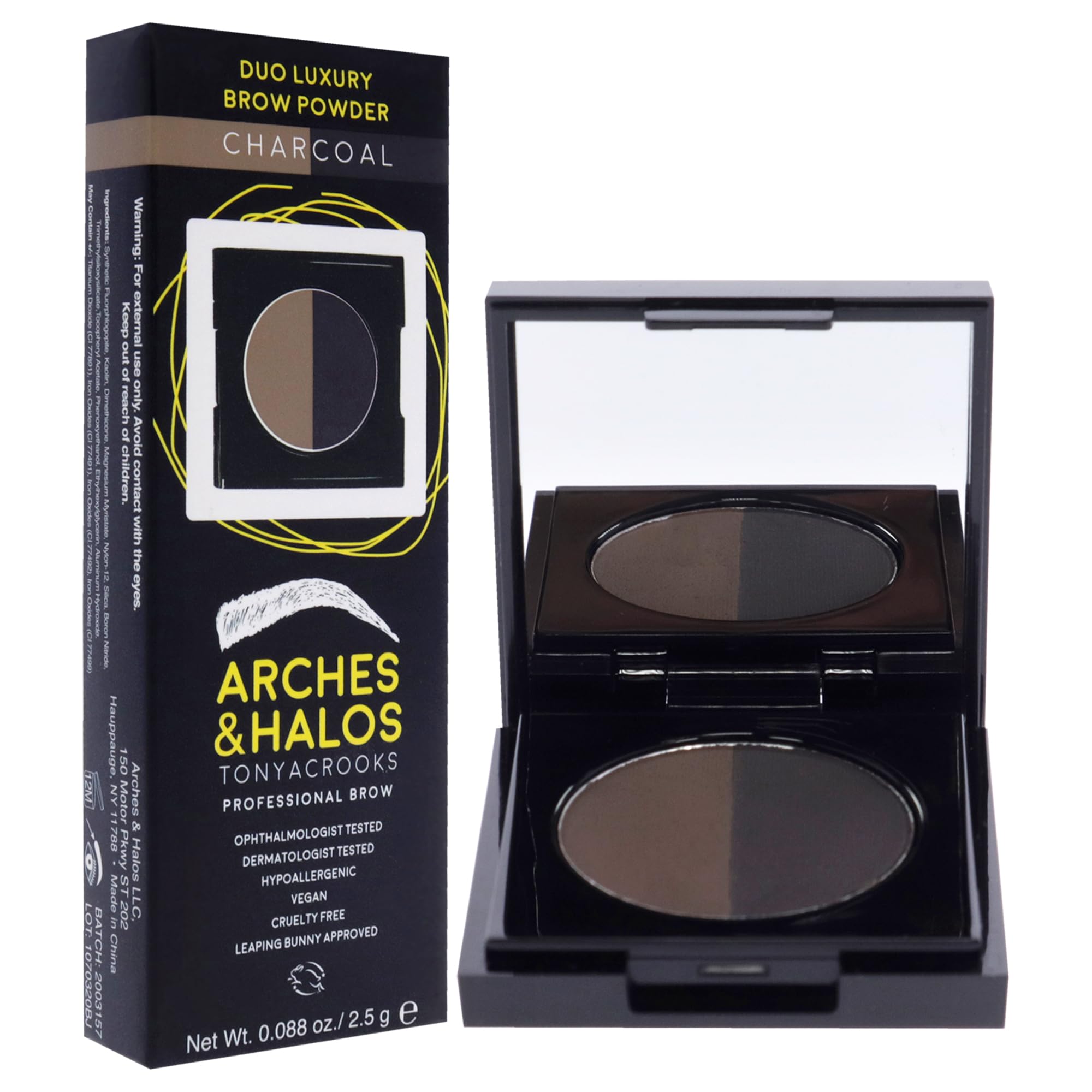 Arches & Halos Duo Luxury Brow Powder - Two-for-One Versatile Compact Powder - Get Full, Defined Brows - Vegan and Cruelty Free Makeup - Sunny Blonde - 0.88 oz