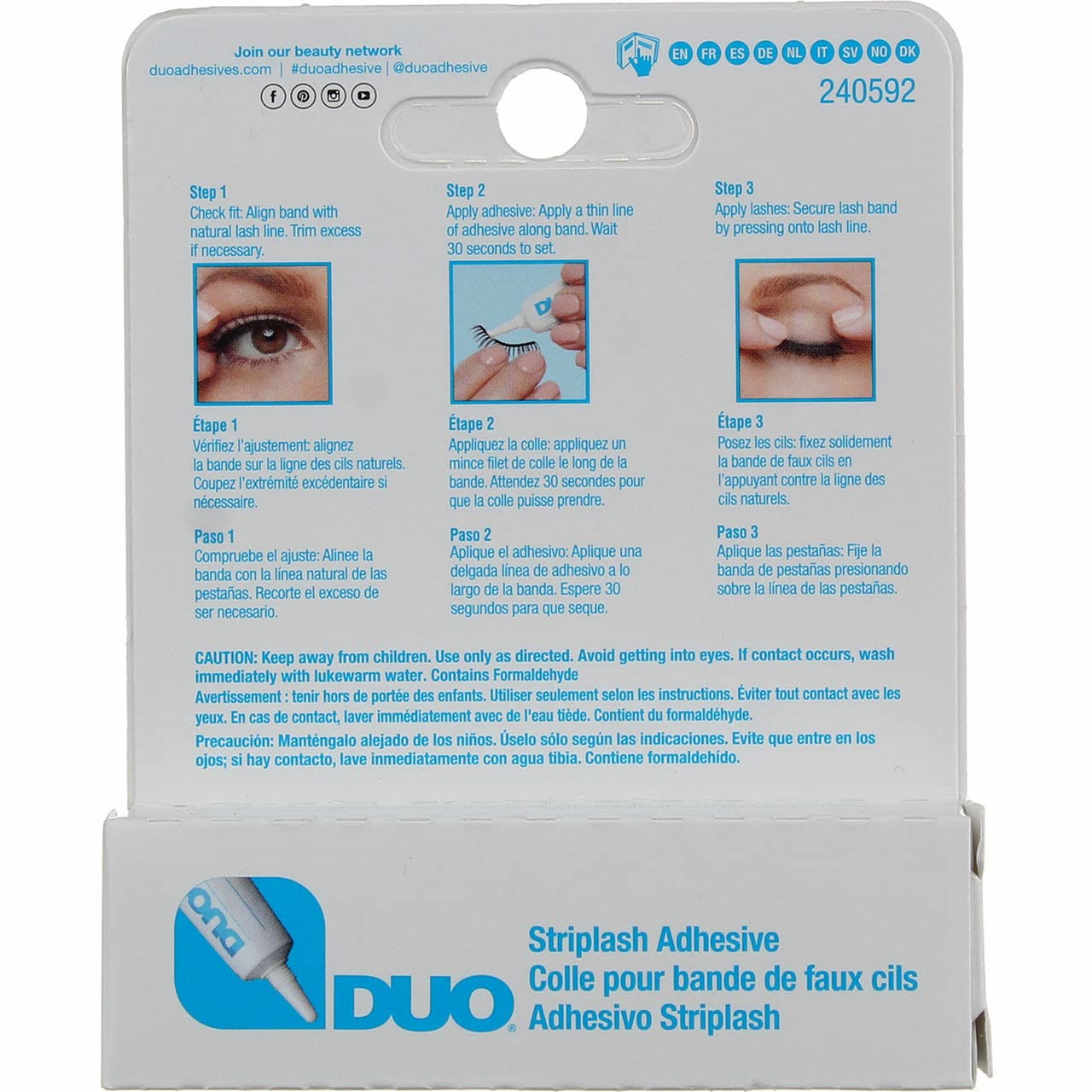 Duo Eyelash Striplash Adhesive White/Clear 0.25 Ounce (6 Pieces) (7ml)