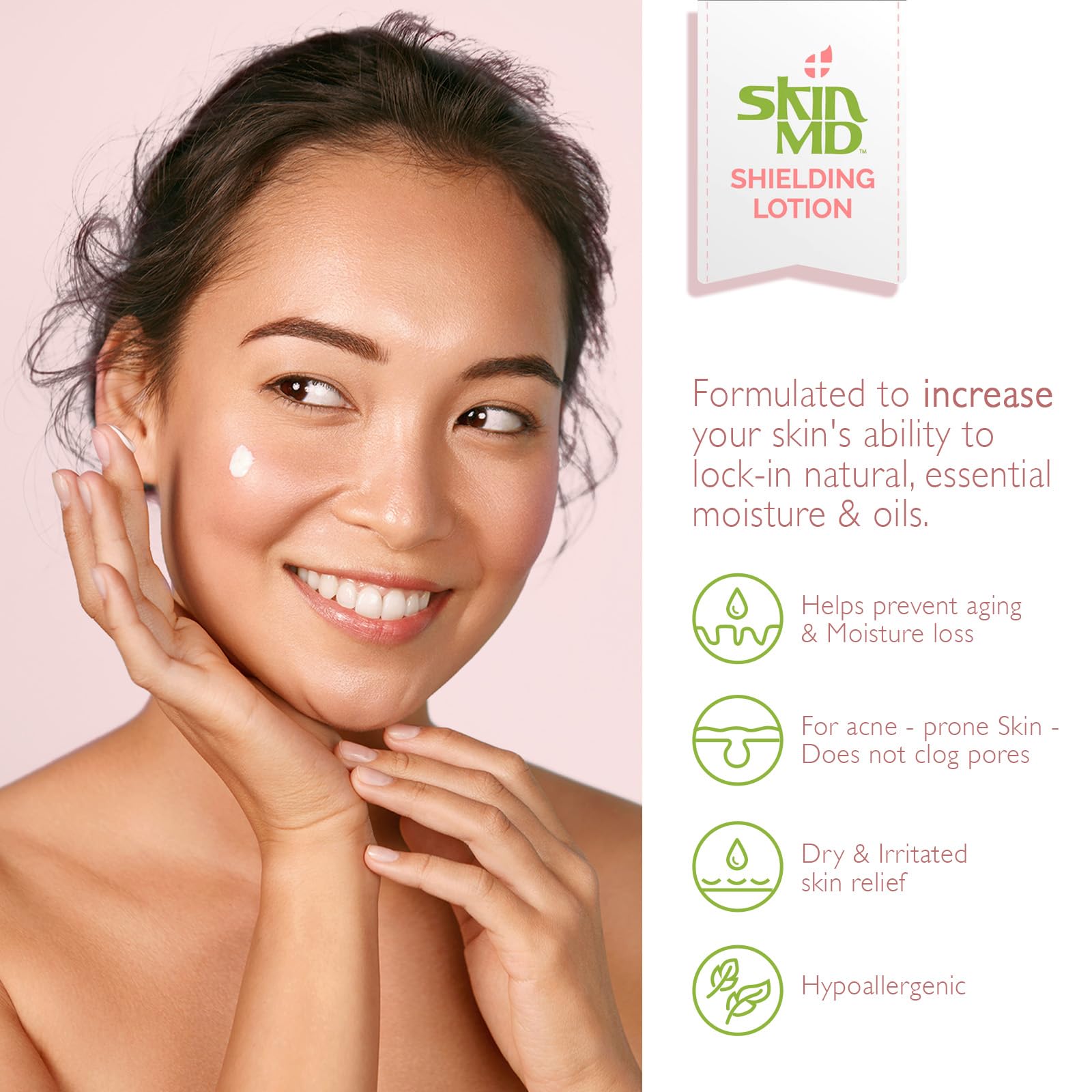 Skin MD Natural Shielding Lotion 4 Oz. Bottle (117 mL) for Hands Face & Body