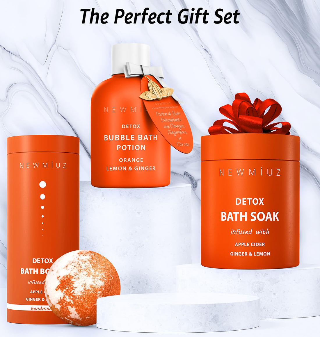 Natural Detox Citrus Bubble Bath Long Lasting Foaming Soak with Orange Ginger Lemon Essential Oils for Relaxation Hydration Stress Relief Spa Gift