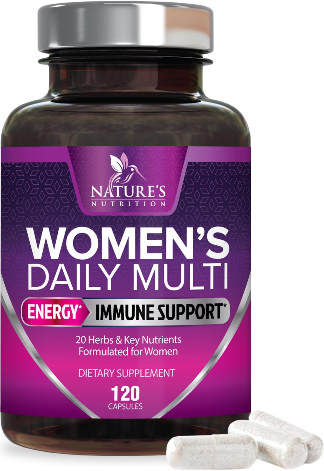 Multivitamin for Women - Womens Daily Multi Vitamin & Multimineral Supplement with Vitamins A, C, D, E, B6, B12, Zinc, Calcium & Magnesium, Energy & Immune Support, Non-GMO, Gluten Free - 120 Capsules