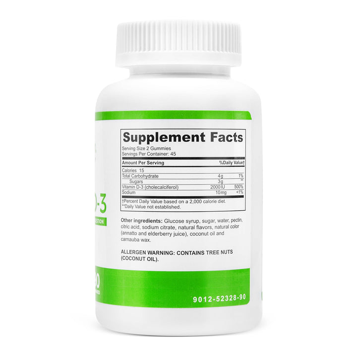 BariSlim Bariatric Vitamin D-3 Gummies - Specially Formulated Gummy Vitamin for Patients After Weight Loss Surgery - Easy to Digest and Great Tasting Fruit Flavors | 90 Fruit Chews