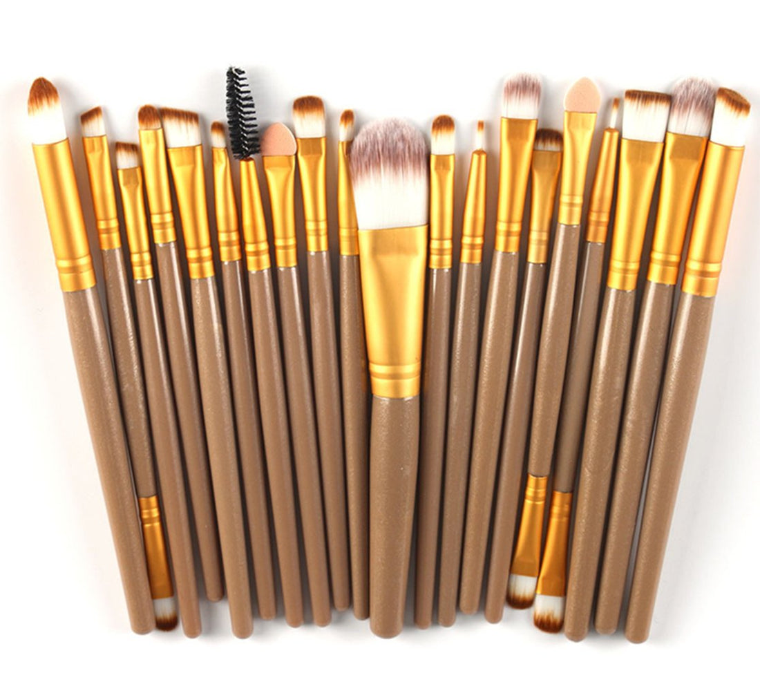 20pcs Makeup BRUSHES Kit Set Powder Foundation Eyeshadow Eyeliner Lip Brush NEW (PURPLE + GOLD)