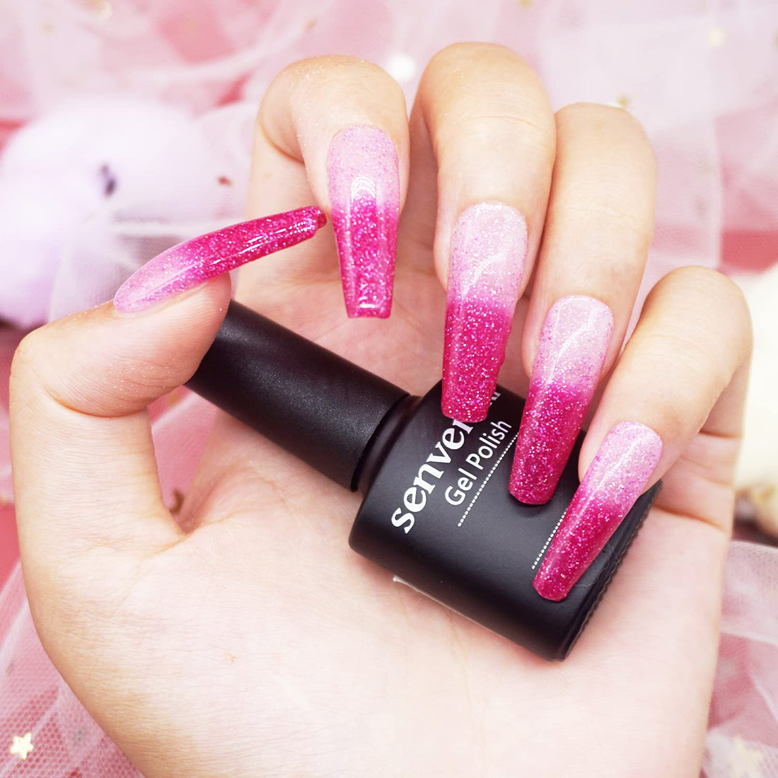 Senvenski Chameleon Gel Nail Polish Thermal Temperature Colour Changing Soak Off UV LED Gel Nail Art Varnish (4pcs/pack) (WB001)