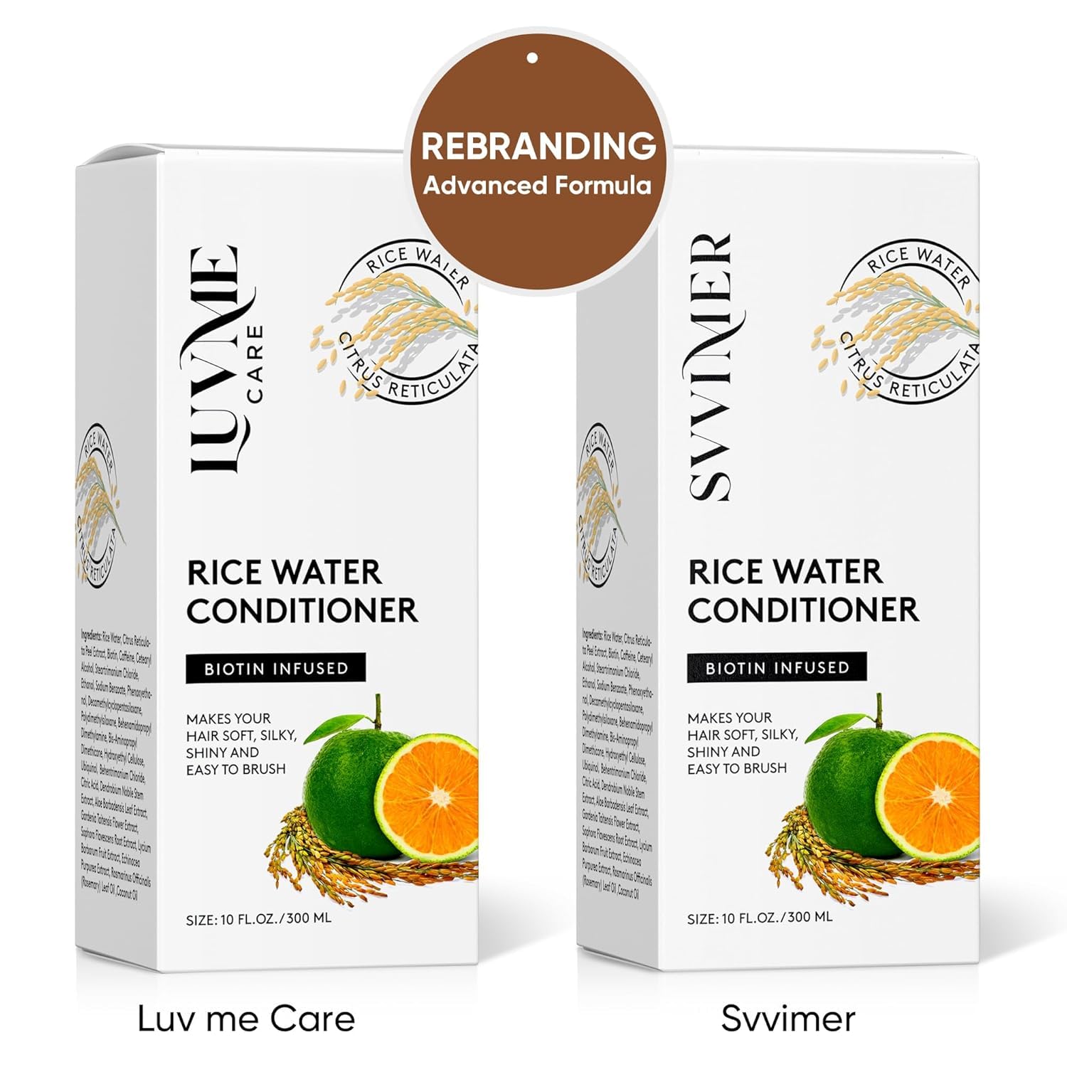 Luv Me Care Rice Water Hair Growth Conditioner 10 Fl Oz with Biotin, Improve Strength, Volume, and Shine, Deep Conditioning for Dry, Frizzy, or Curly Strands