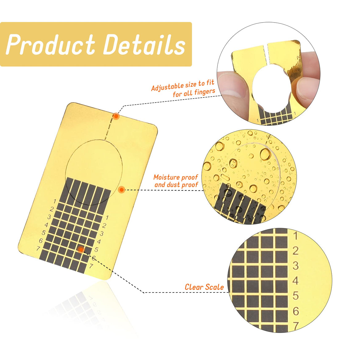 G2PLUS Nail Form Guide Stickers for Acrylic Nail Art Tips / Gel Nail Polish Extensions (1 Roll / 500 PCS - Gold)