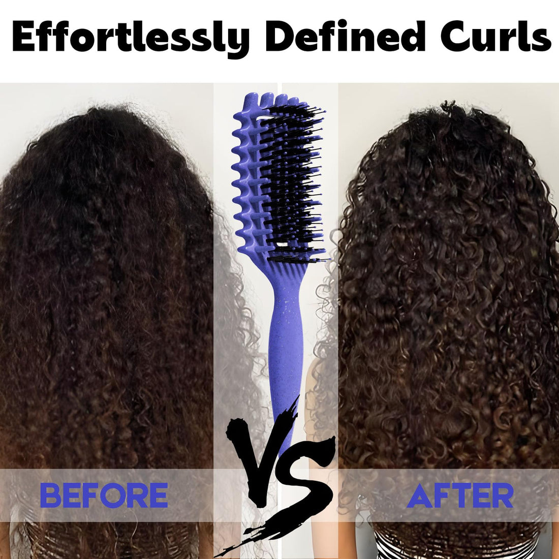 Curly Hair Brush Candybrush Curl Defining Brush for Detangling Shaping and Defining Curls for Women, Men, Wet & Dry Hair (Purple)