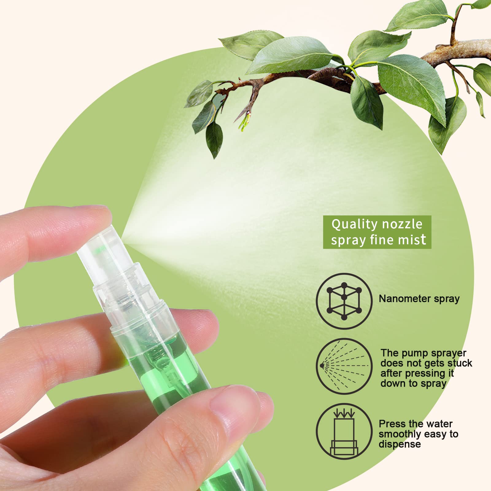 Teenitor 20Pcs Mini Spray Bottles, 10ml Mini Spray Bottles 5ml Mini Spray Bottles, Plastic Refillable Perfume Bottles Empty, Clear Travel Perfume Bottles Refillable