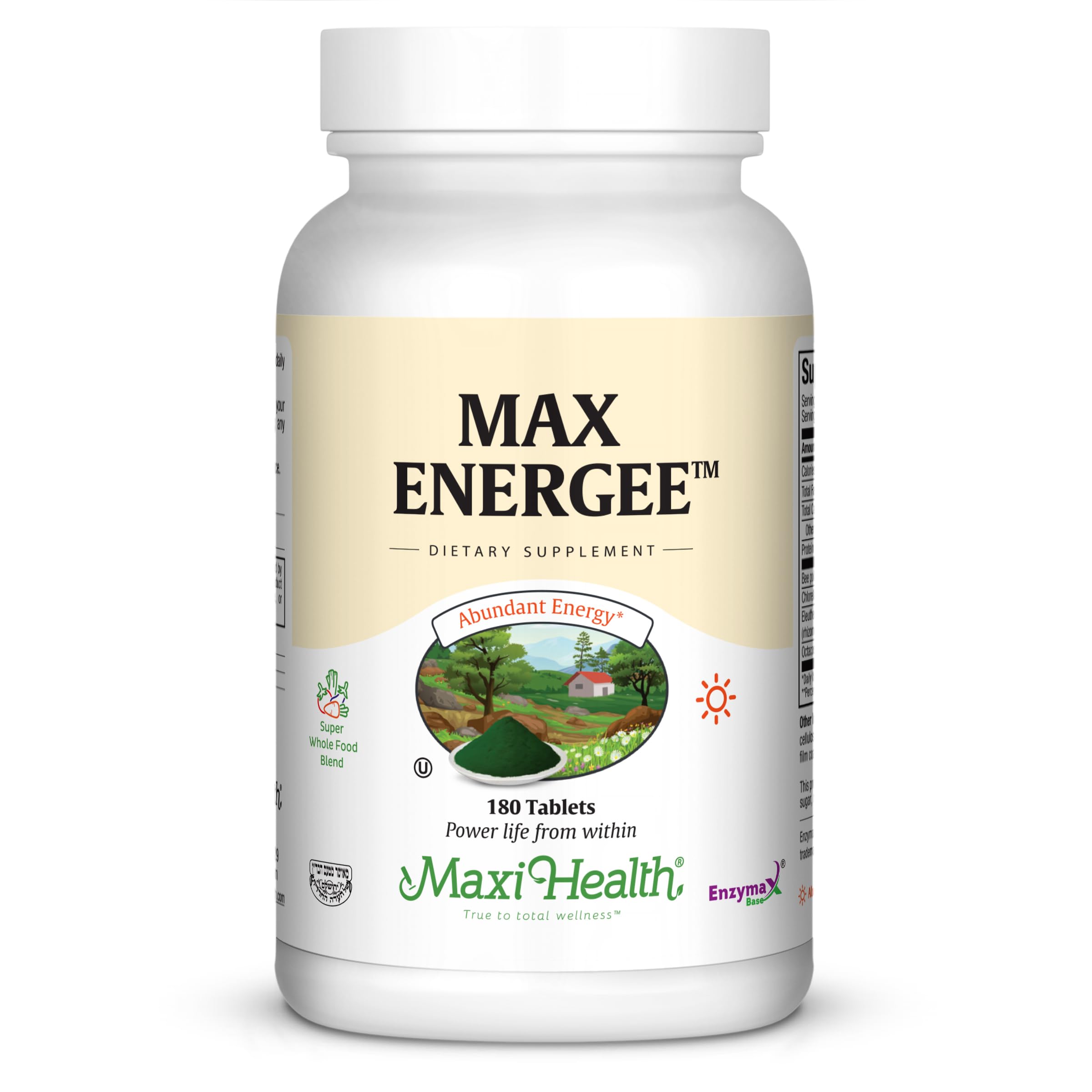 Maxi Health Max Energee - Natural Energy and Stamina Booster - 180 Tablets - Kosher