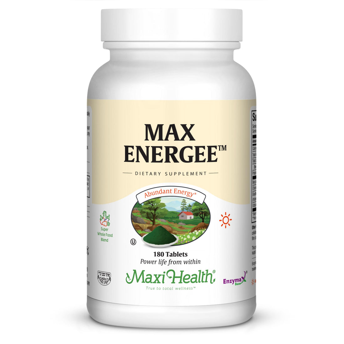 Maxi Health Max Energee - Natural Energy and Stamina Booster - 180 Tablets - Kosher
