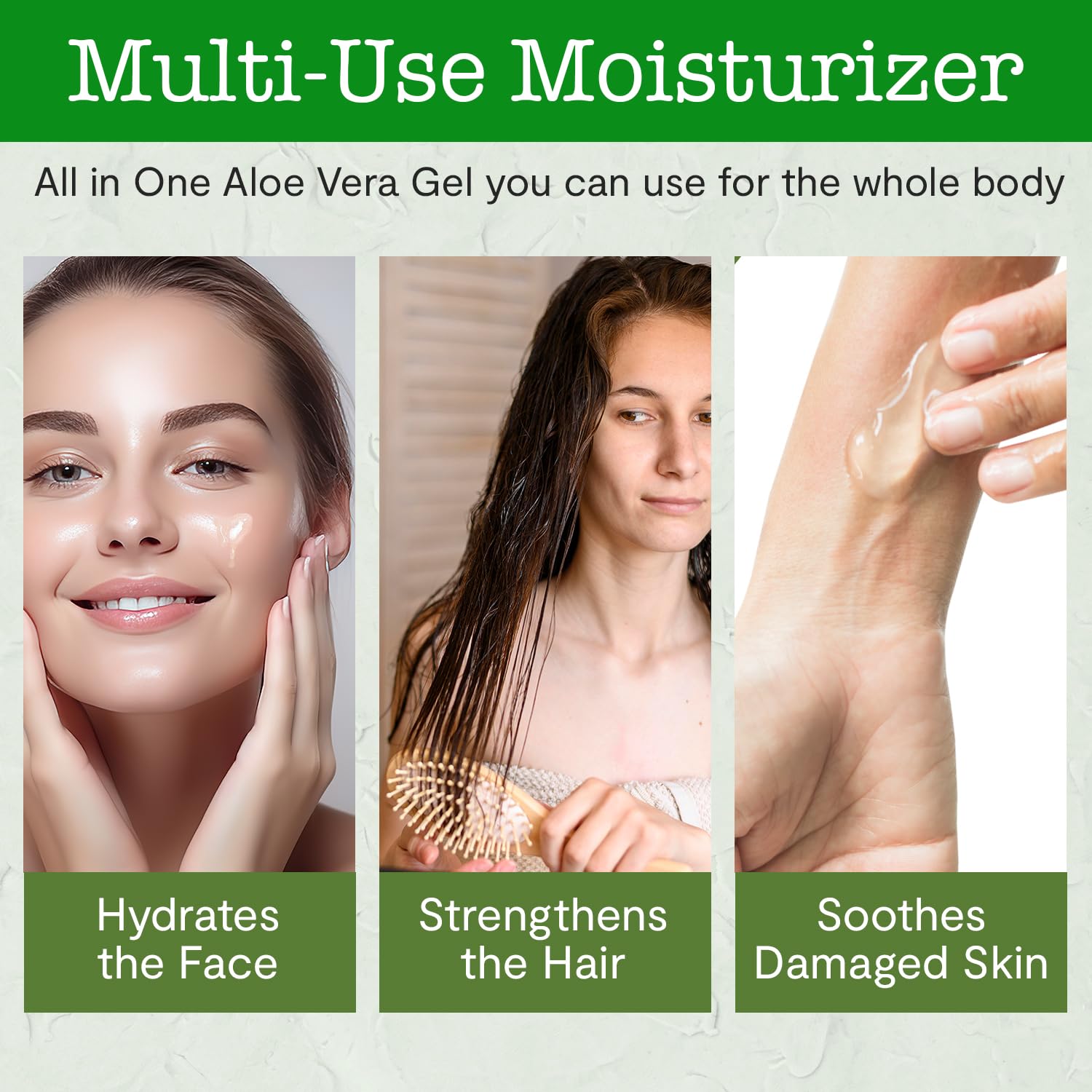 DEW ME DAILY USDA Certified Organic Aloe Vera Gel 12 oz - 100% Pure, Cold Pressed, Hand Harvested, Unscented, Chemical-Free - Skin & Hair Care, Sun-kissed Skin, Made in USA