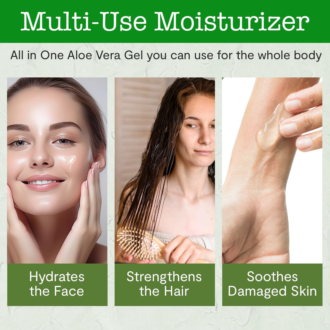 DEW ME DAILY USDA Certified Organic Aloe Vera Gel 12 oz - 100% Pure, Cold Pressed, Hand Harvested, Unscented, Chemical-Free - Skin & Hair Care, Sun-kissed Skin, Made in USA