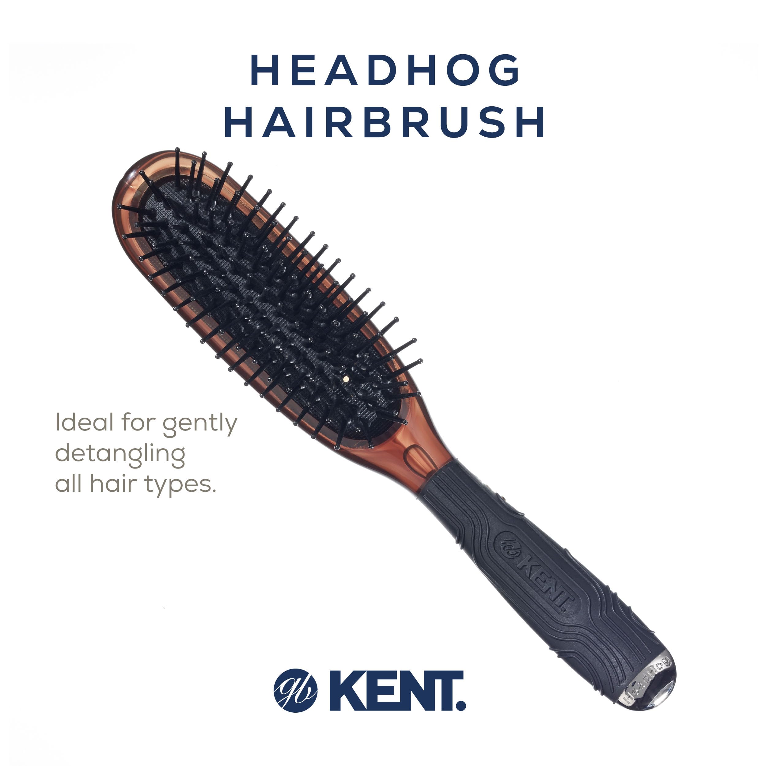Kent Headhog Handbag Brush, Brown