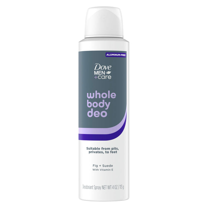 Dove Men+Care Whole Body Deodorant Fig & Suede For 72H Odor Protection from pits, privates, to feet 4 OZ
