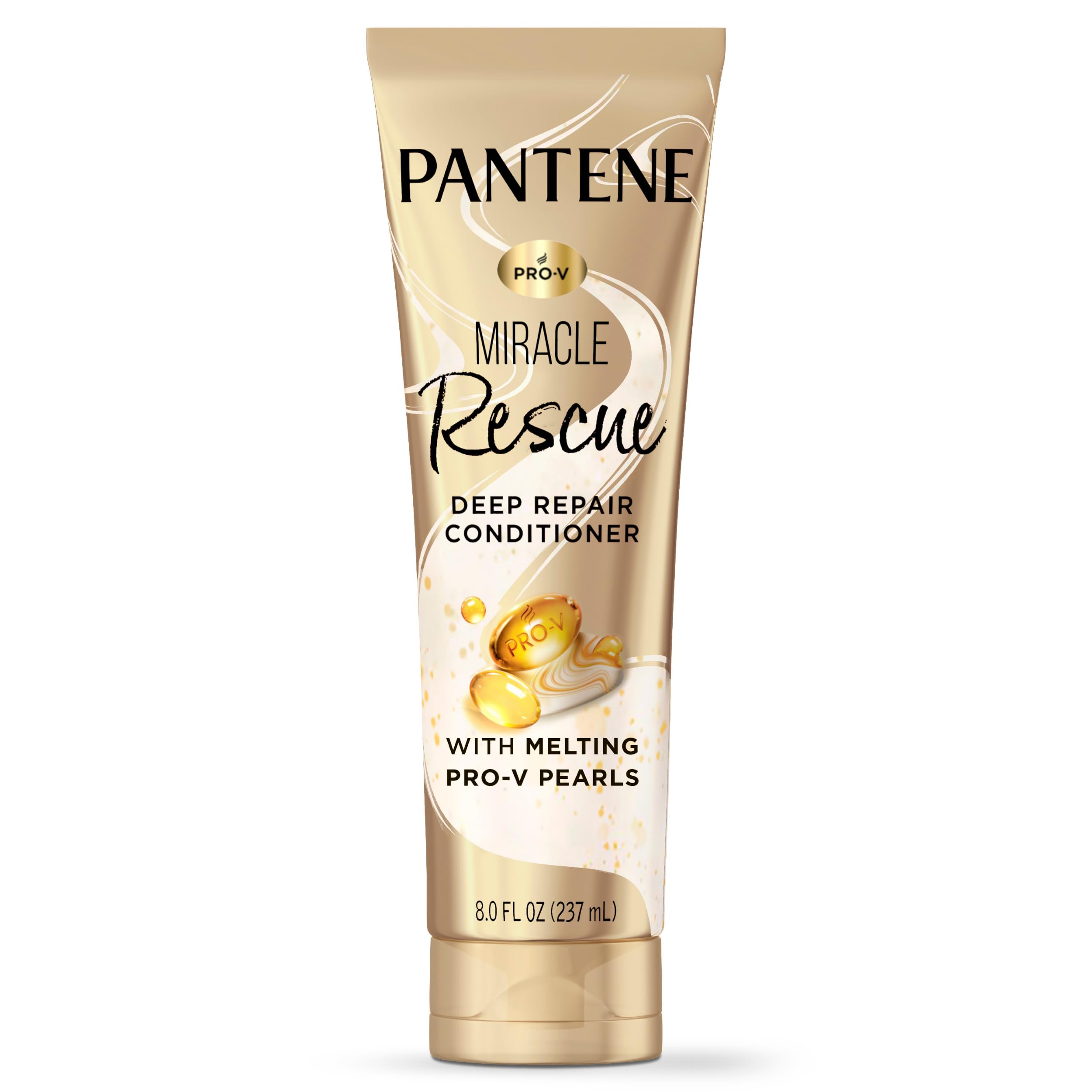Pantene Miracle Rescue Deep Conditioner - Melting Pro-V Pearls for Dry, Damaged or Color-Treated Hair, Softens and Repairs, 8.0 oz
