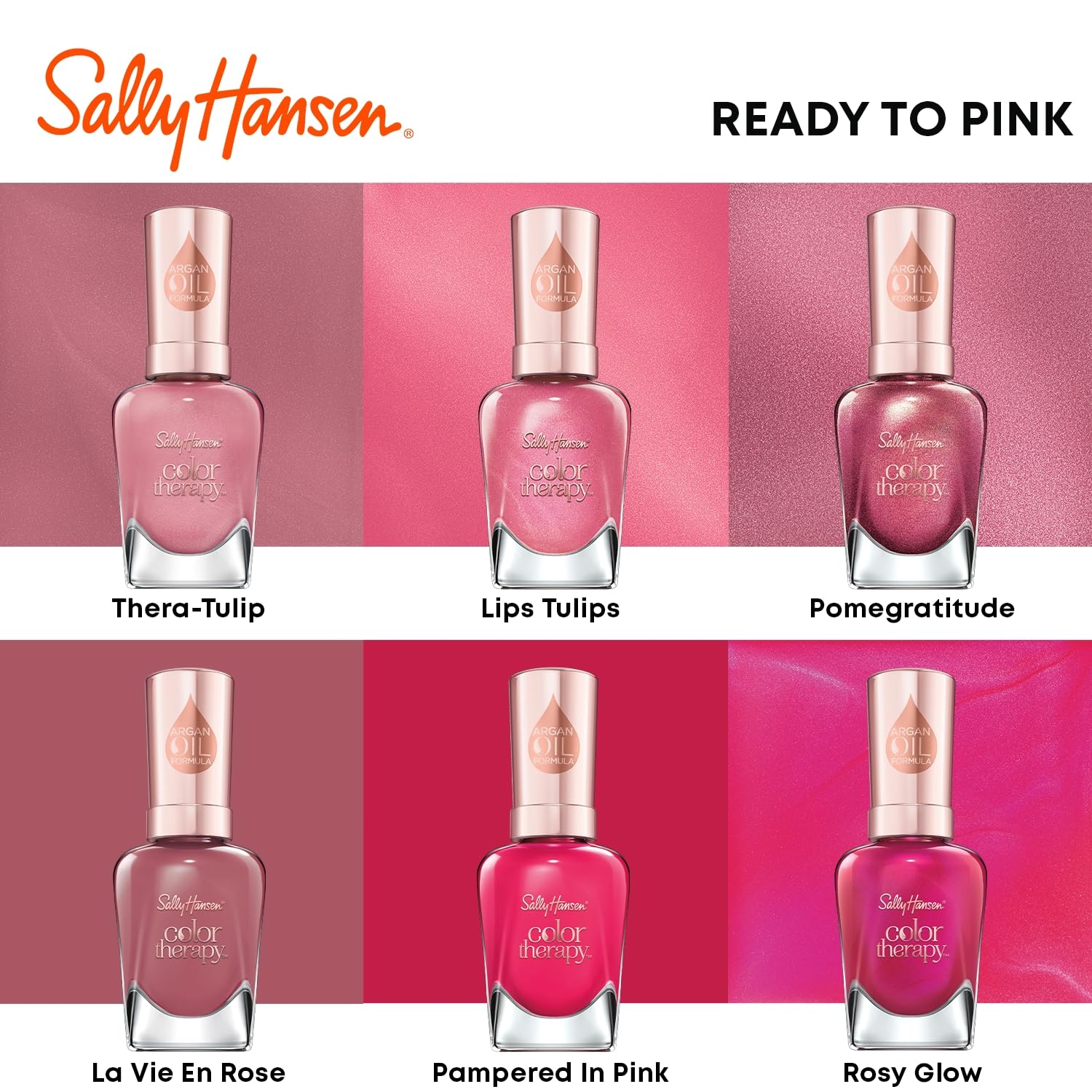 Sally Hansen Color Therapy Nail Polish, Rosy Glow, Pack of 1