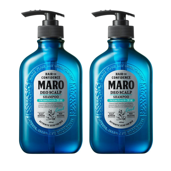 MARO Deo Scalp Shampoo - Soothing Cool Shampoo Cleanser Designed to Remove Dirt & Odor at the Root - Refreshes & Hydrates Scalp, Prevents Flakes & Itchiness - Gift for Men - 13.5 oz / 400 ml (2 Pack)