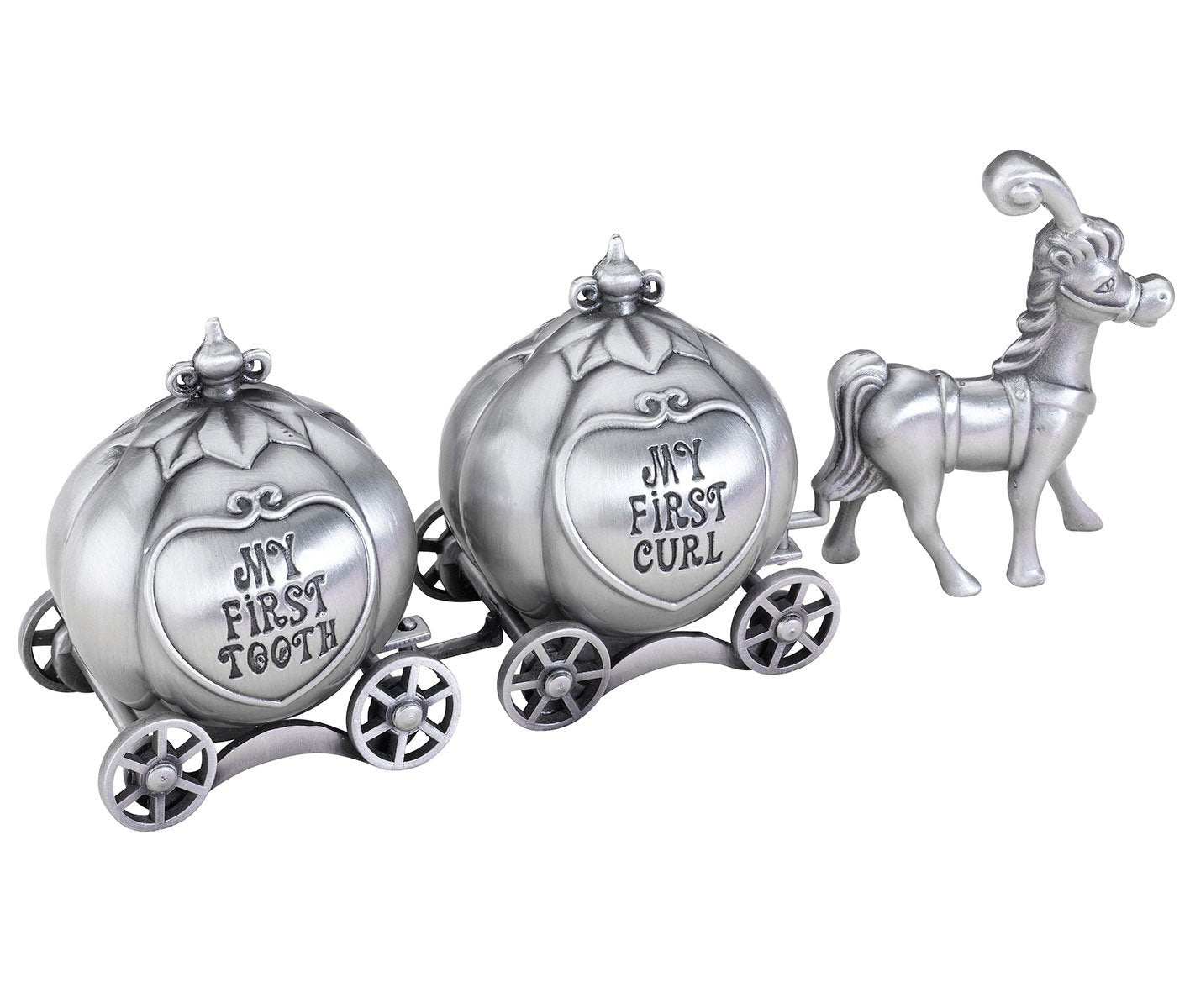 Lillian Rose Keepsake Pewter Tooth and Curl Box, Fairytale Coach,2x5 Inch (Pack of 1)