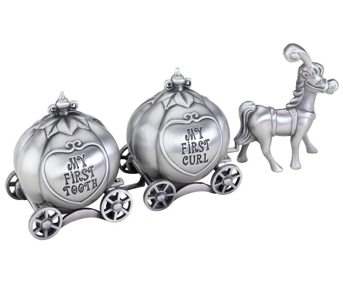 Lillian Rose Keepsake Pewter Tooth and Curl Box, Fairytale Coach,2x5 Inch (Pack of 1)