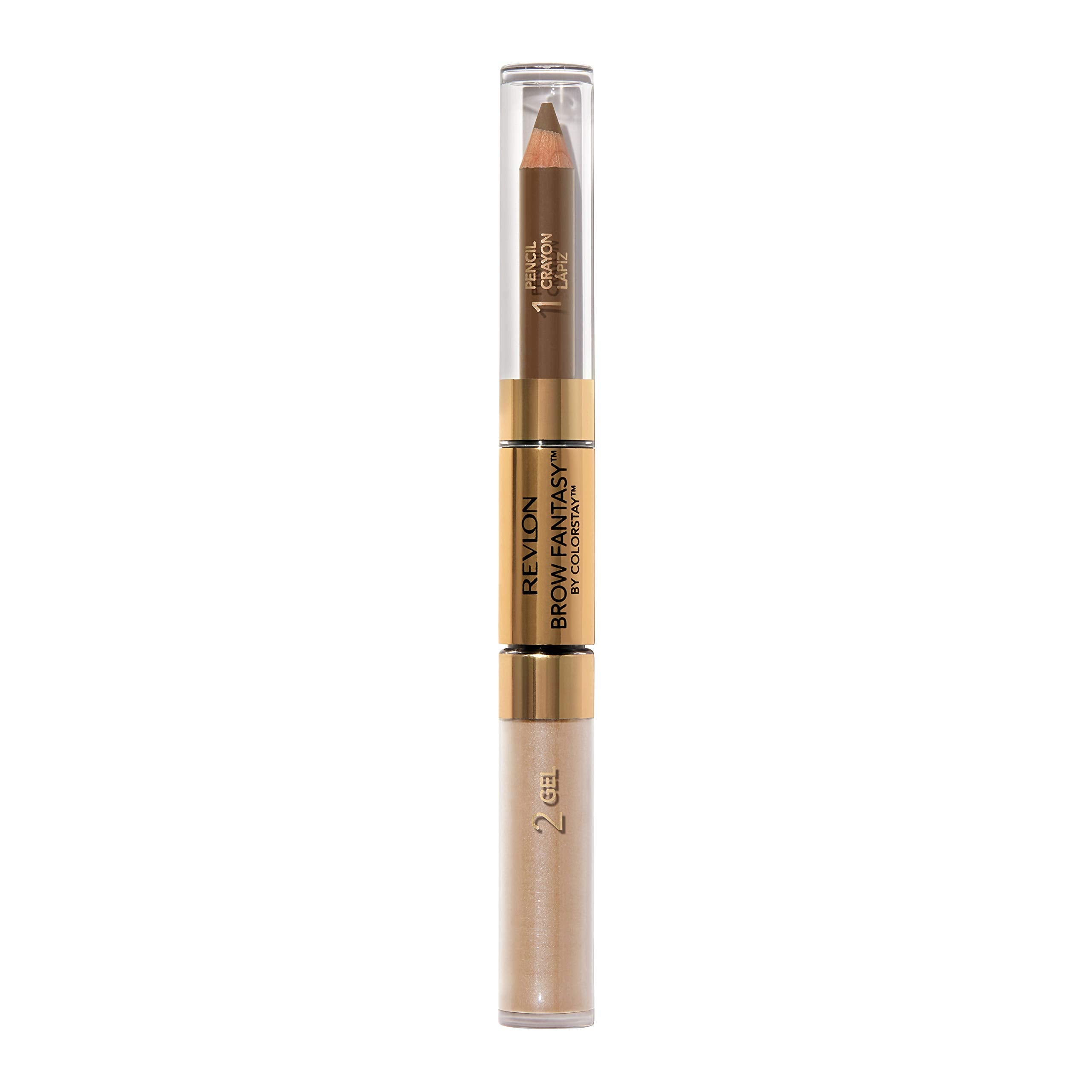 Revlon Eyebrow Gel & Pencil, ColorStay Brow Fantasy 2-in-1 Eye Makeup, Longwearing with Precision Tip, 104 Dark Blonde, 0.04 Oz