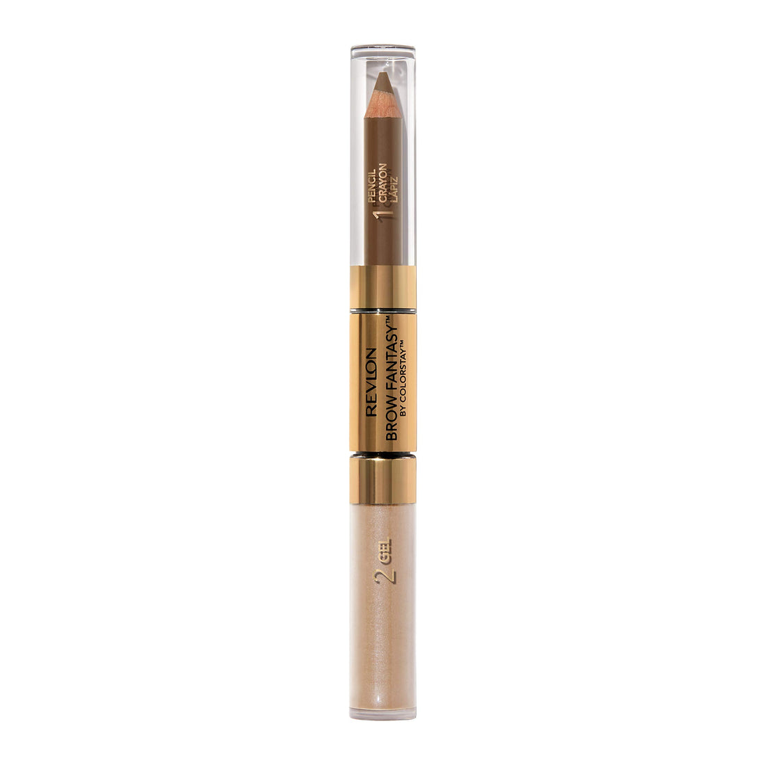 Revlon Eyebrow Gel & Pencil, ColorStay Brow Fantasy 2-in-1 Eye Makeup, Longwearing with Precision Tip, 104 Dark Blonde, 0.04 Oz