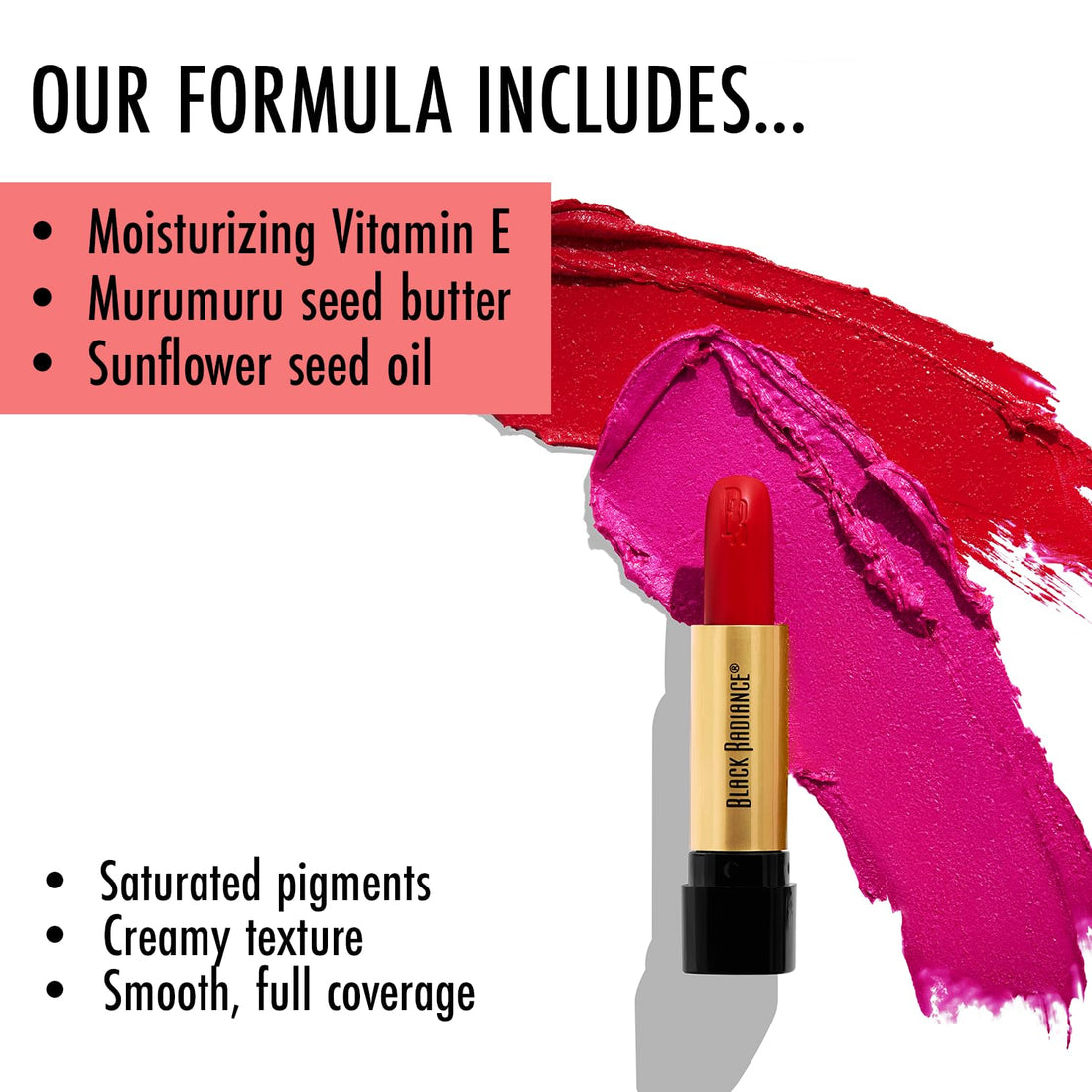 Black Radiance Perfect Tone Lip Color, Reggae Red, 0.13 Ounce