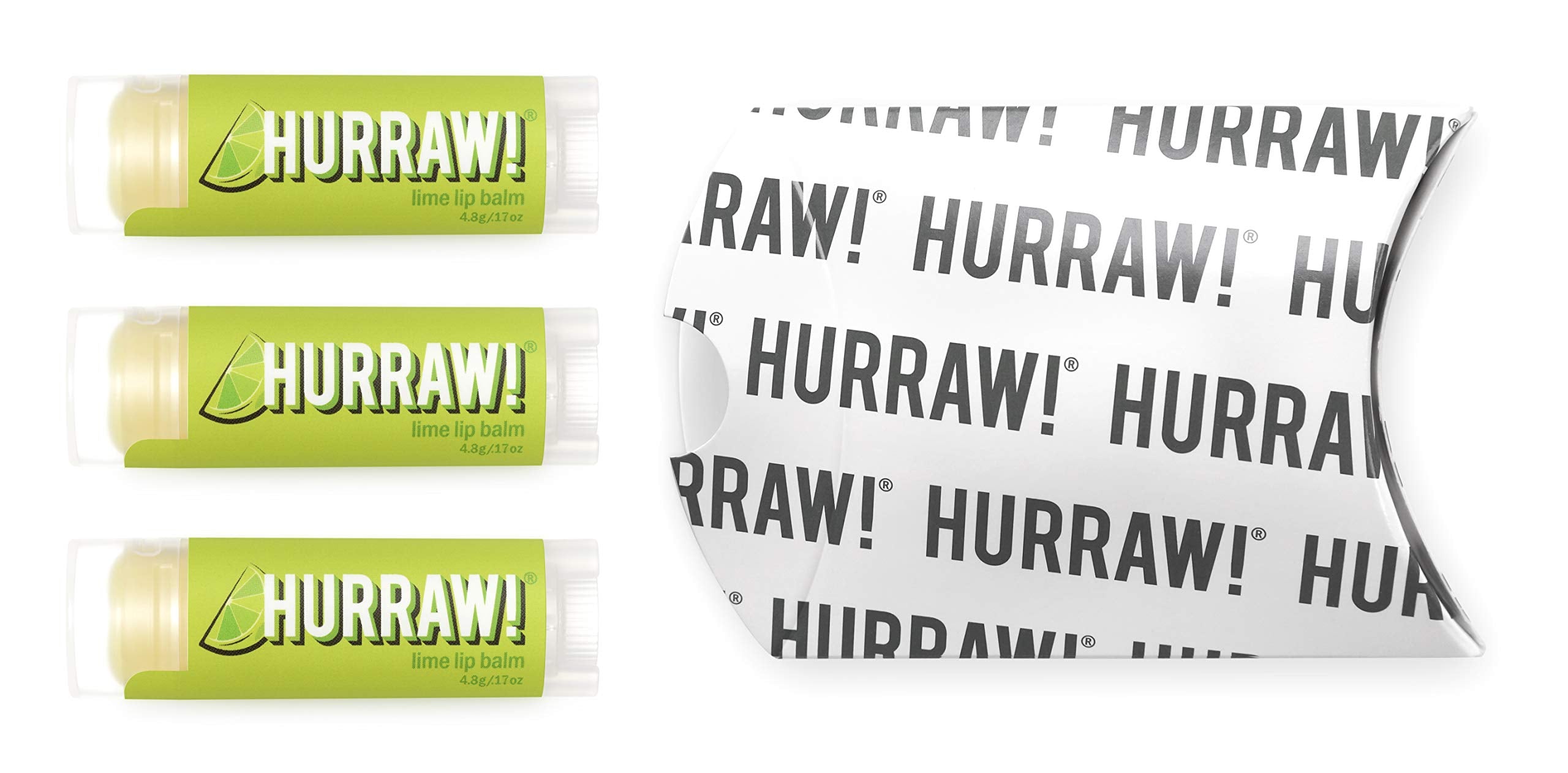 Hurraw! Lime Lip Balm, 3 Pack: Organic, Certified Vegan, Cruelty and Gluten Free. Non-GMO, 100% Natural Ingredients. Bee, Shea, Soy and Palm Free. Made in USA
