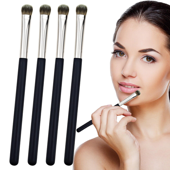4 PACK Flat Concealer Brush, Under Eye Brightening Eye Blending Makeup Brush, for Concealing Blending Setting Buffing with Powder Liquid Cosmetics Face Brush