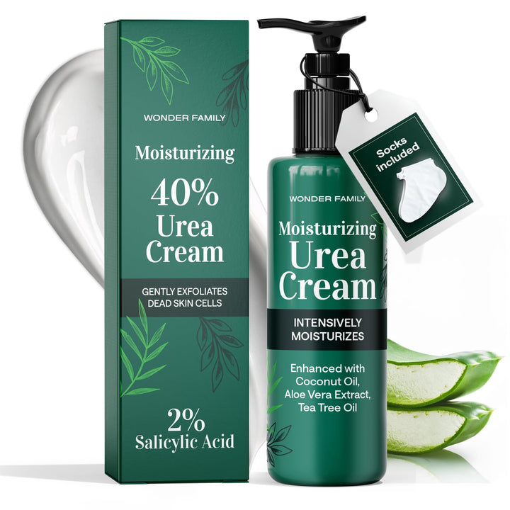 40% Urea Cream for Feet with 2% Salicylic Acid Aloe Tea Tree Oil for Skin - Athletes Foot Cream Extra Strength - Dry Hand Cream for Dry Cracked Hands - Urea Cream 40 Percent for Feet Maximum Strength