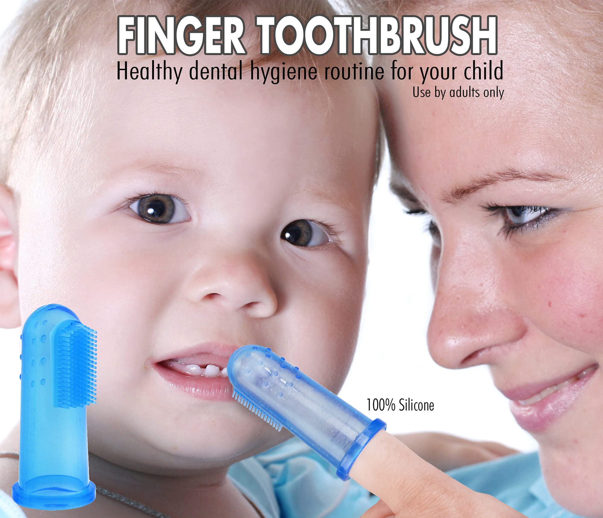 Baby Buddy Finger Toothbrush, Blue-Clear (Pack of 2)