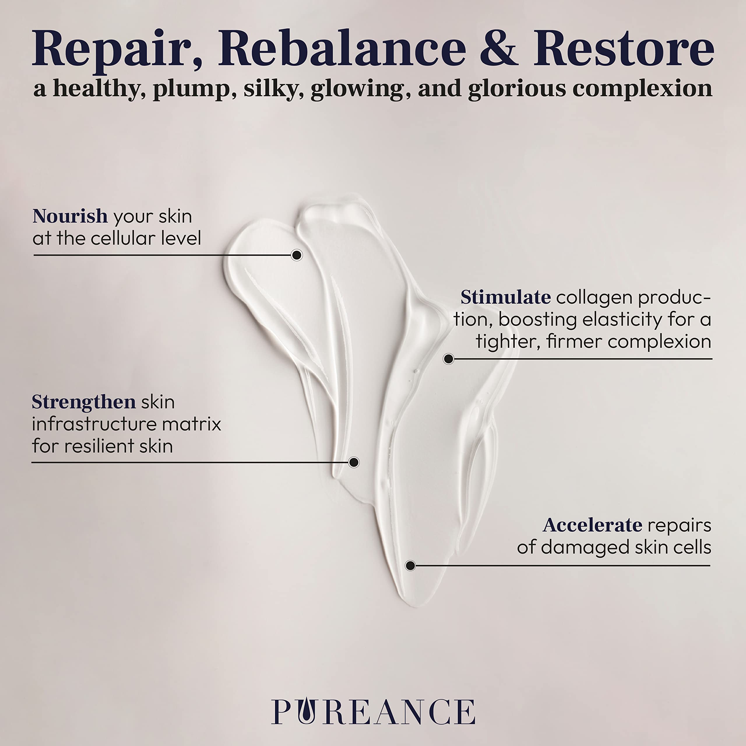 PUREANCE Organic Hydrating Serum for Face - Tremella Mushroom Stimulates Collagen and Cellular Growth, Hyaluronic Acid Serum Enhances Moisture and Nourishes Skin