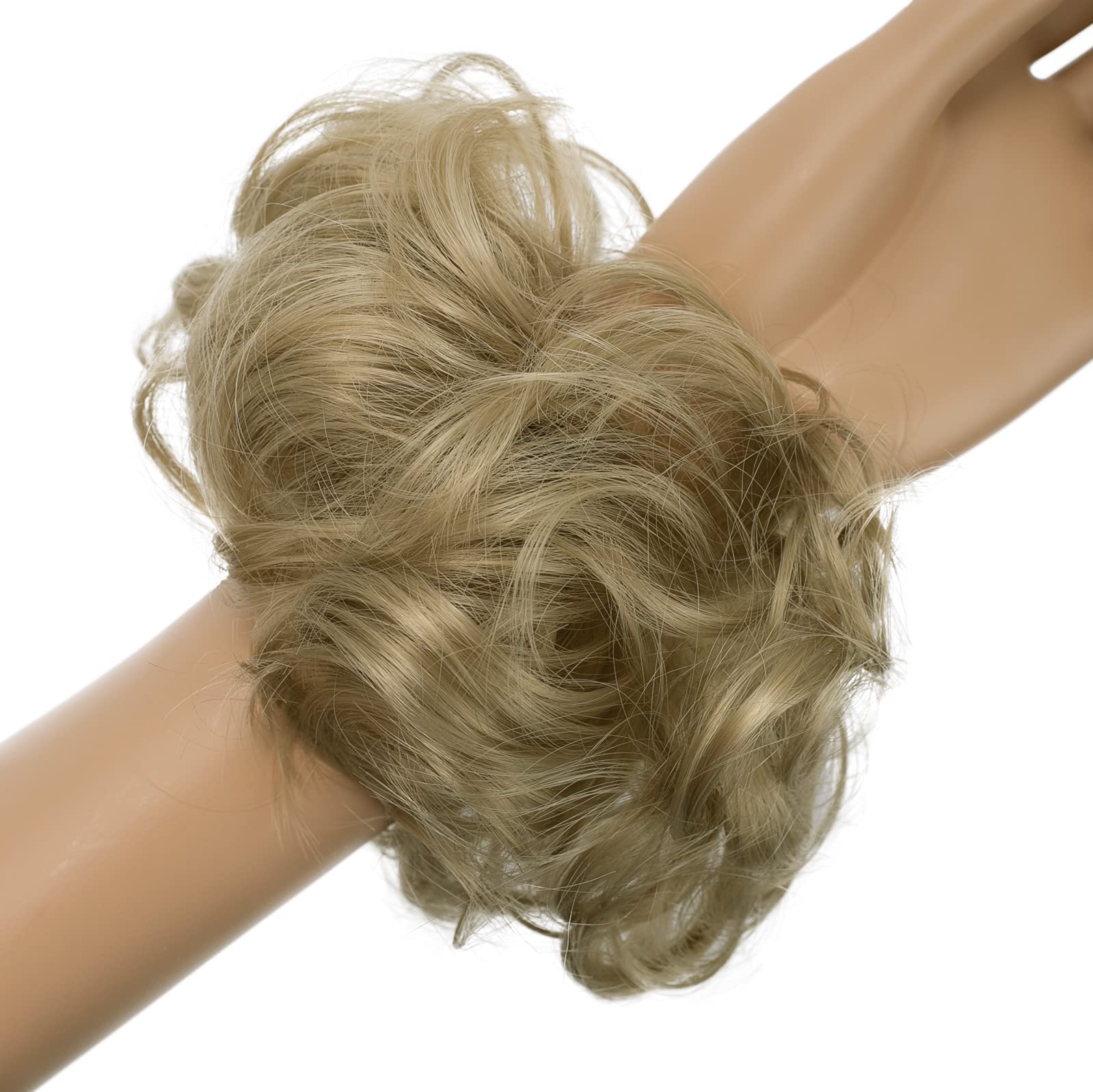 light blonde 24A : PRETTYSHOP Scrunchie Scrunchy Bun Up Do Hair piece Hair Ribbon Ponytail Extensions Wavy Curly or Messy light blonde 24A
