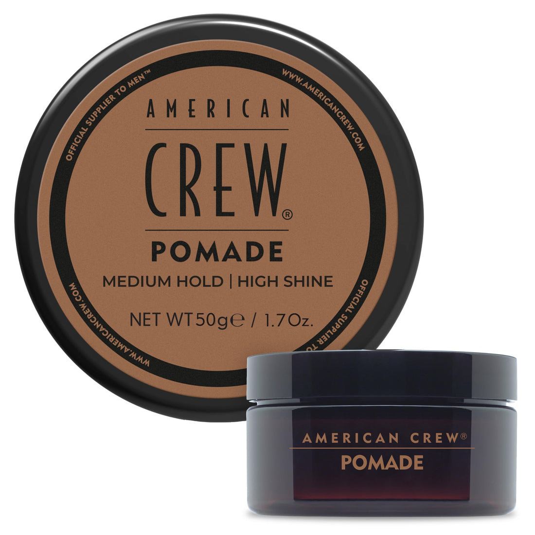 American Crew Men's Hair Pomade, Like Styling Gel with Medium Hold & High Shine, Travel Size, 1.7 oz