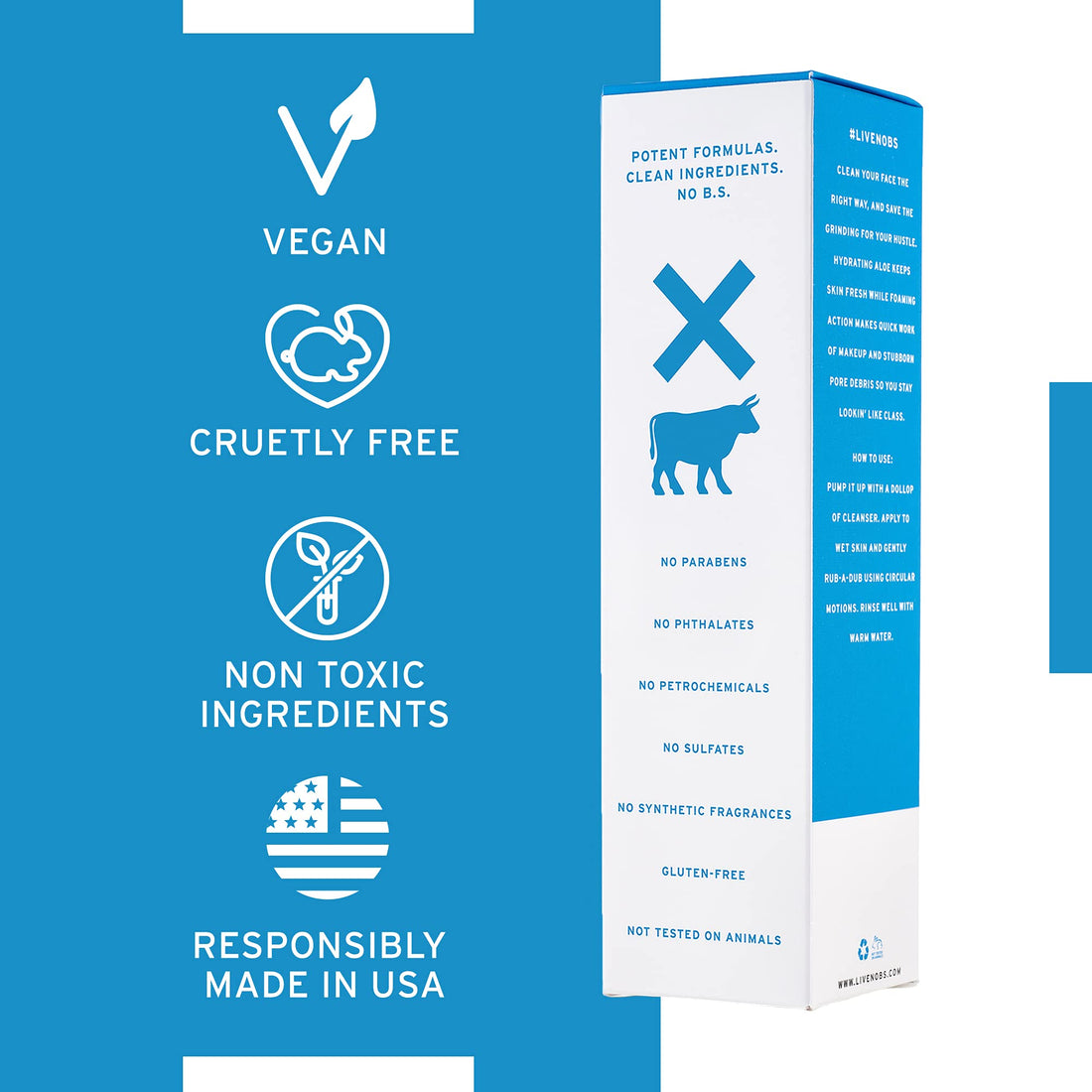 no b.s. foaming cleanser - natural face wash for women - fresh facial cleanser for women is great for daily use and acnefree face wash