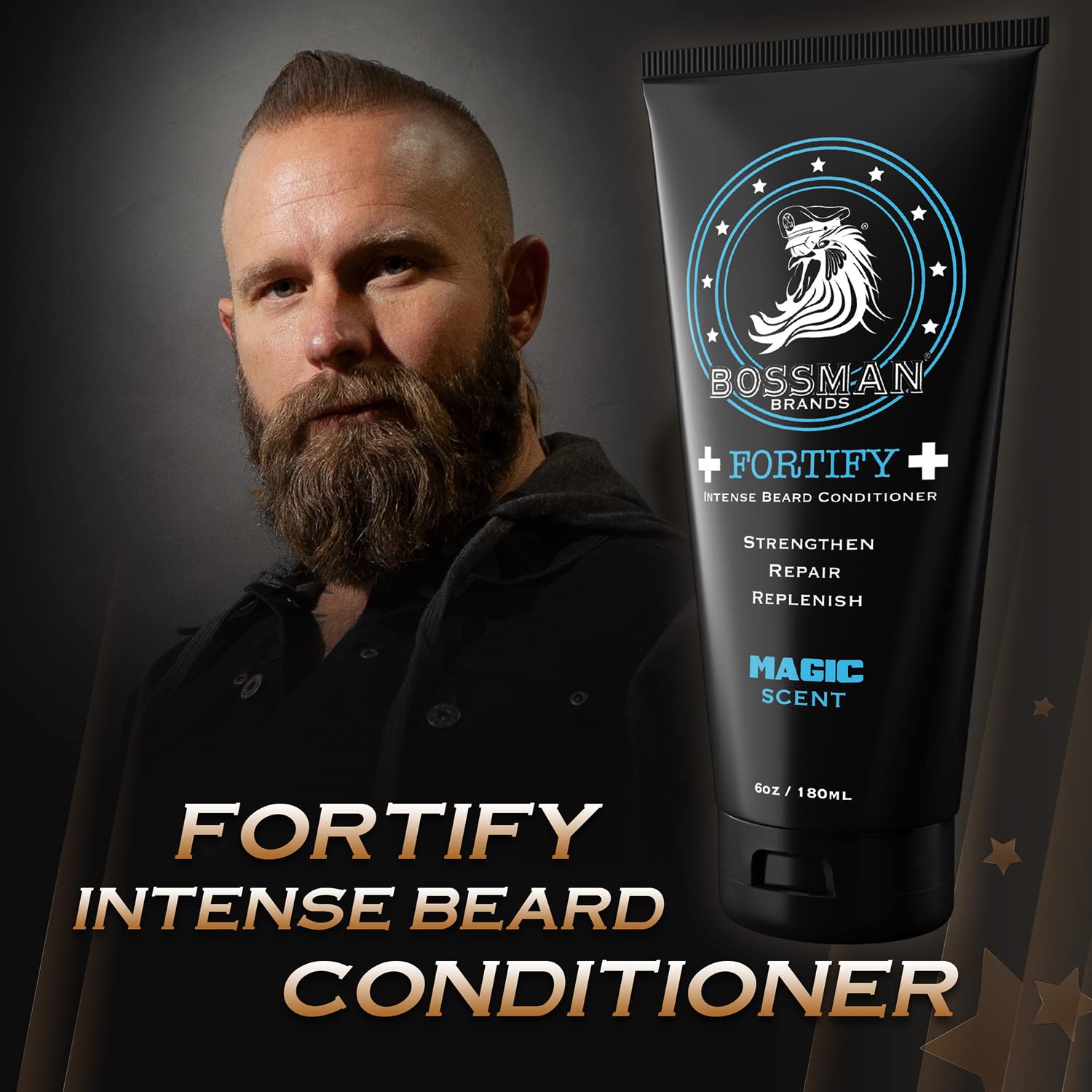 Magic : Bossman Fortify Intense Beard Conditioner to Grow, Thicken, Moisturize and Protect Your Beard (Magic)