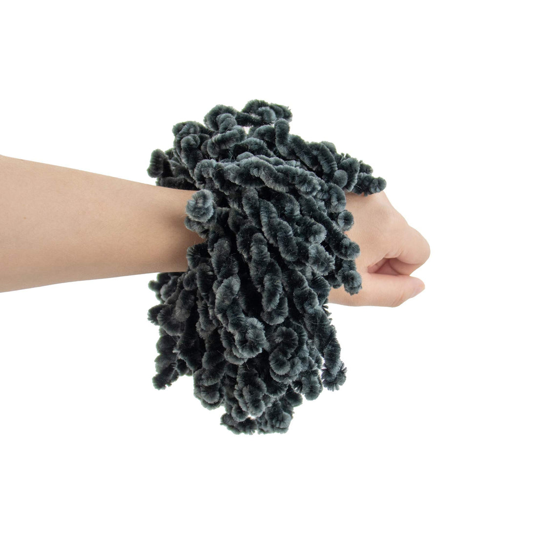 AUEAR, 2 Pack Hair Scrunchie Headwear Hair Tie Ring Plain Big Hairbands for Women (Black and Gray)