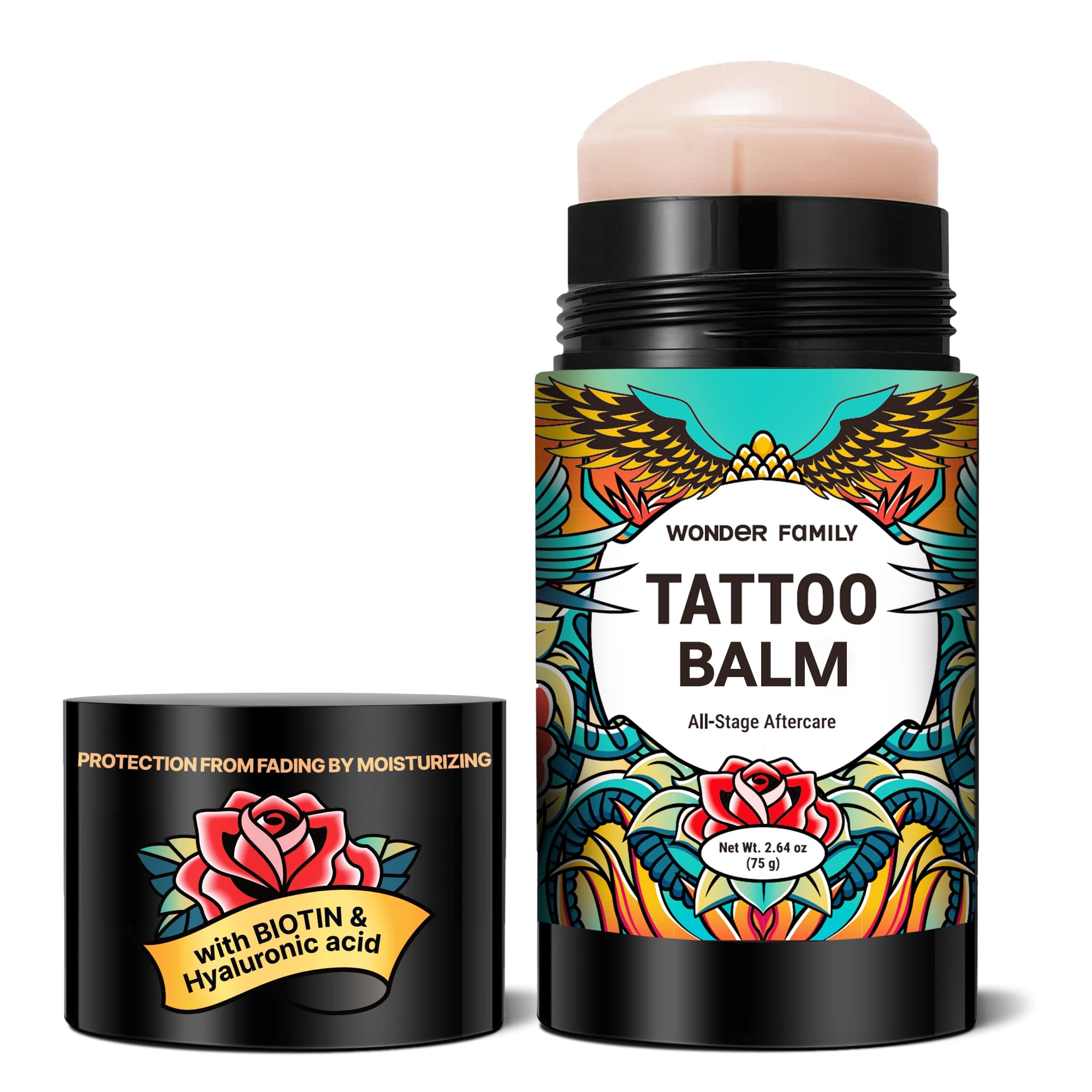 Tattoo Balm Aftercare Stick – Tattoo Moisturizer and Brightener with Shea Butter – All-in-One Tattoo Lotion and Cream for Hydration and Color Protection – Travel-Friendly Tattoo Aftercare Balm